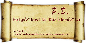 Polyákovits Dezideráta névjegykártya